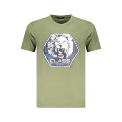 Cavalli Class Green Cotton Men T-Shirt - T-Shirts