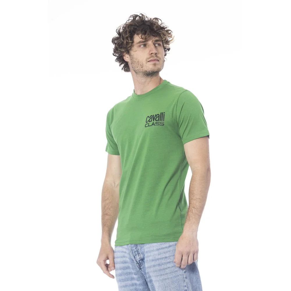 Cavalli Class Green Cotton Men T-Shirt - T-Shirts