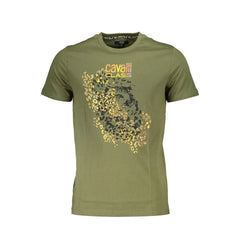 Cavalli Class Green Cotton Men T-Shirt - XL