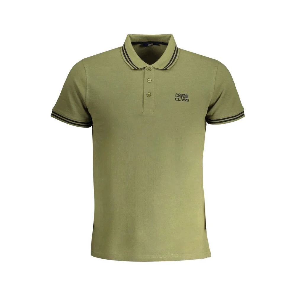 Cavalli Class Green Cotton Polo Shirt - XL - Polos