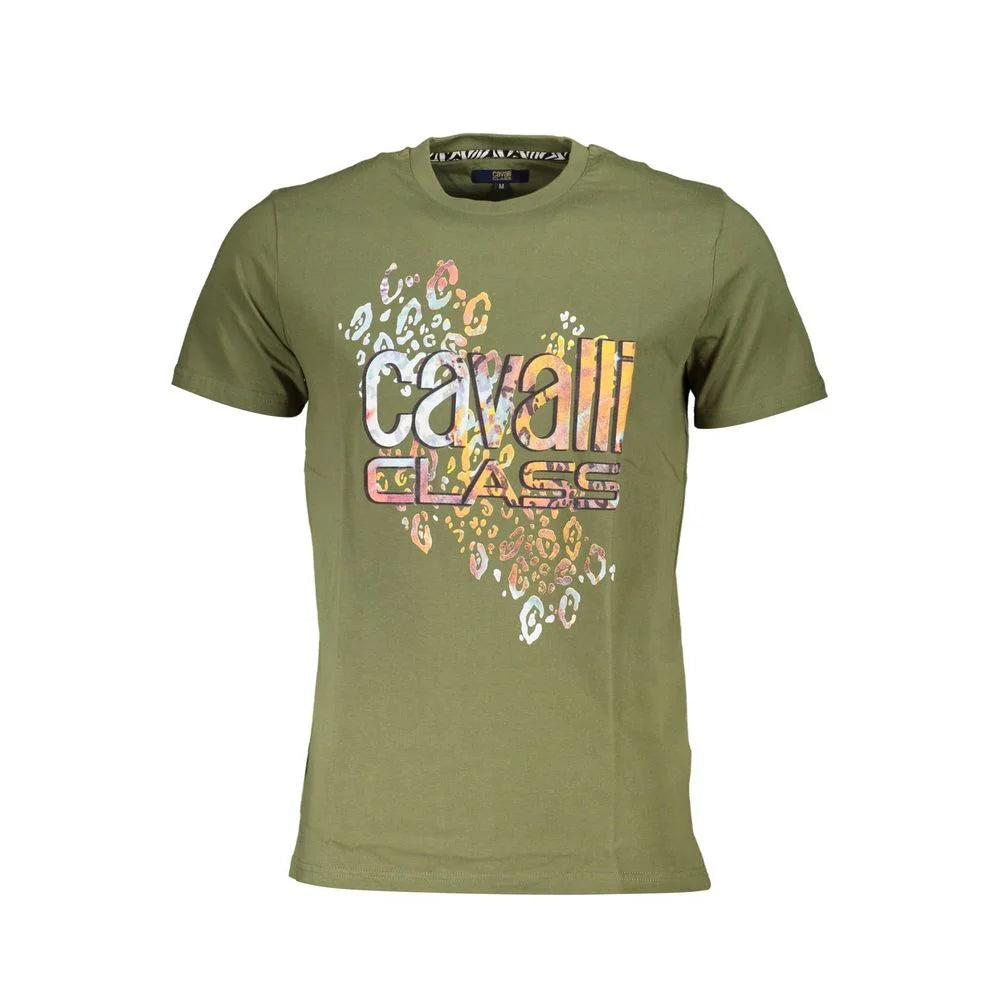 Cavalli Class Green Cotton T-Shirt - L - T-Shirts