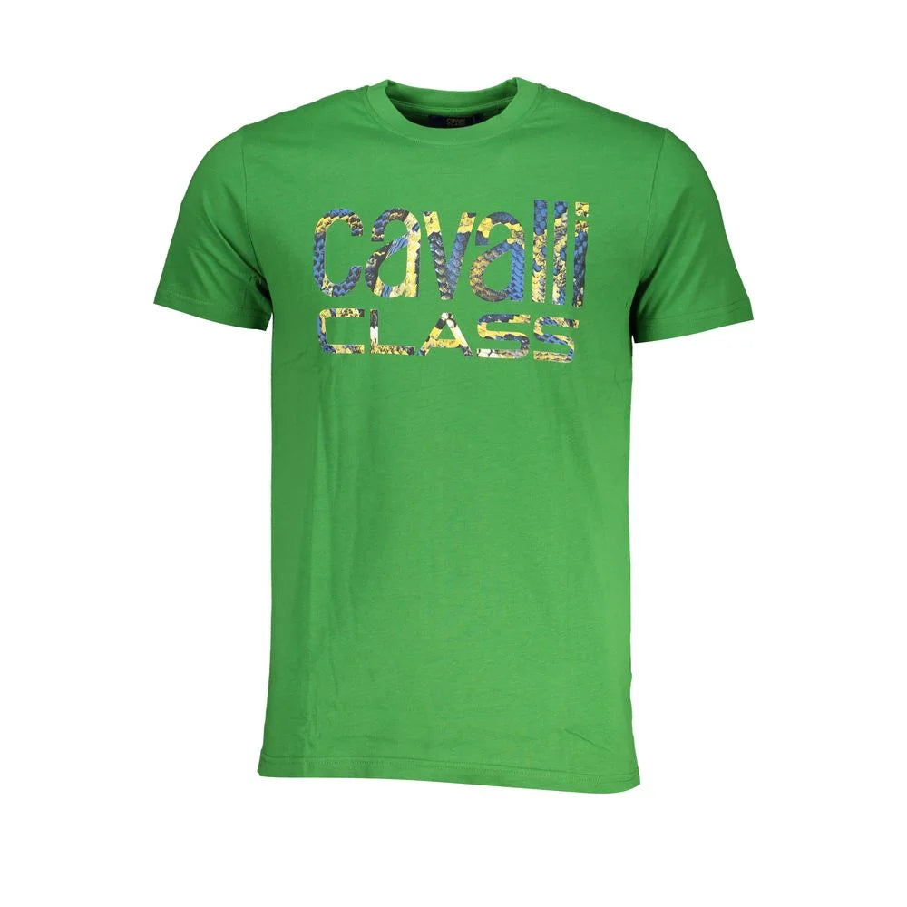 Cavalli Class Green Cotton T-Shirt - T-Shirts