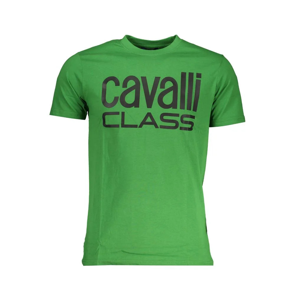 Cavalli Class Green Cotton T-Shirt - T-Shirts