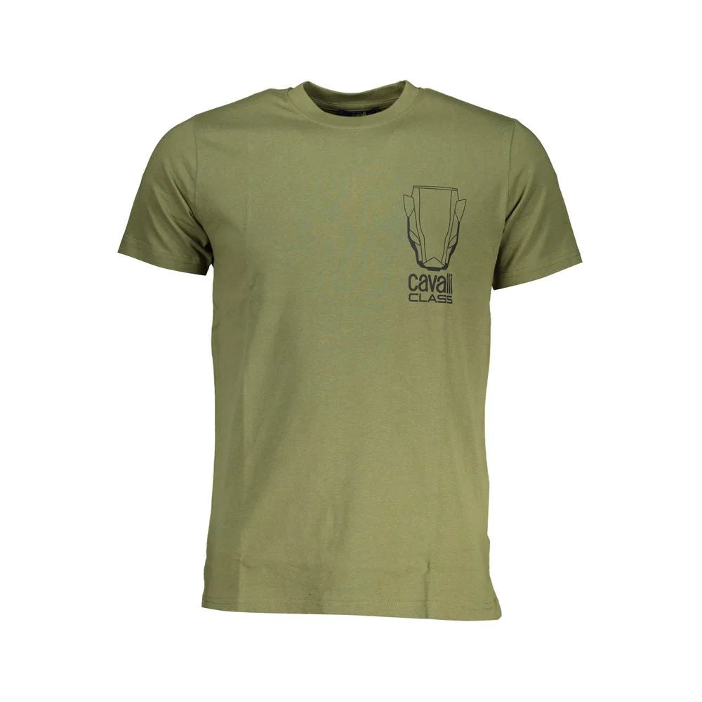 Cavalli Class Green Cotton T-Shirt - T-Shirts