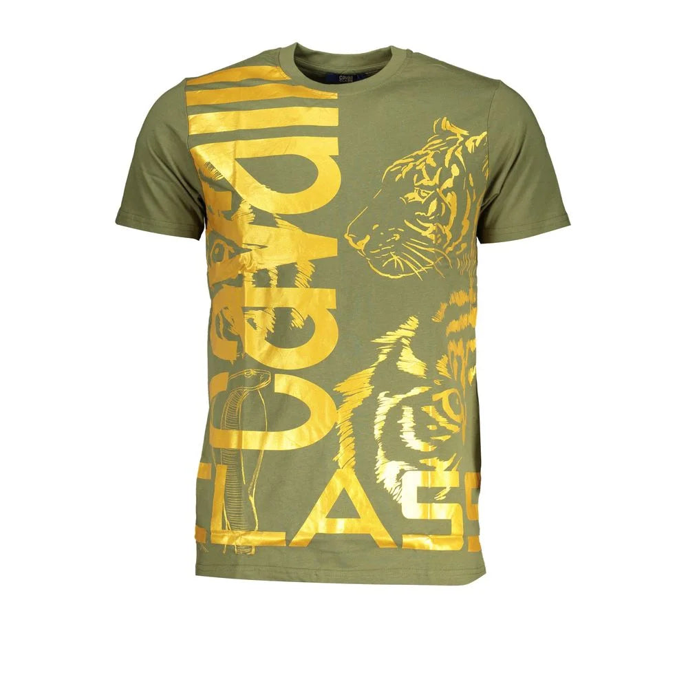 Cavalli Class Green Cotton T-Shirt - T-Shirts
