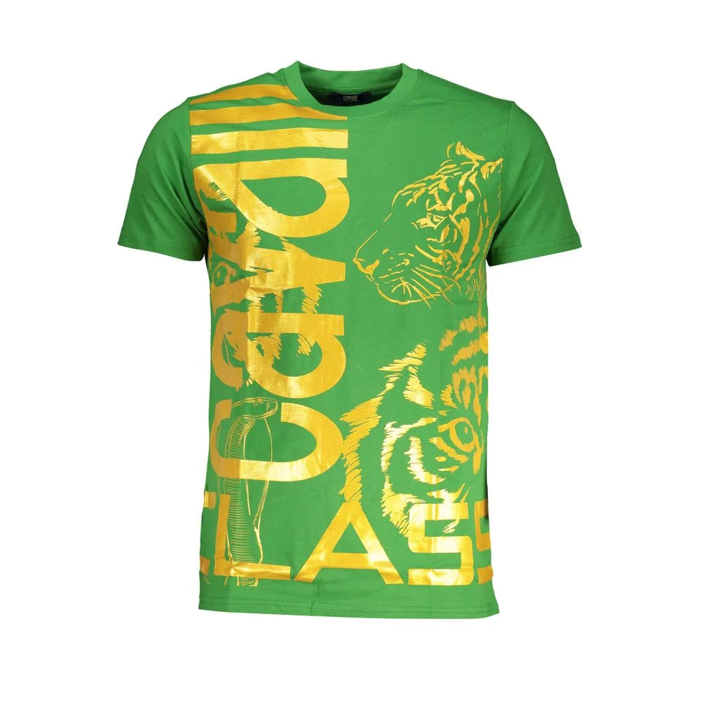 Cavalli Class Green Cotton T-Shirt - T-Shirts