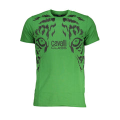 Cavalli Class Green Cotton T-Shirt - T-Shirts