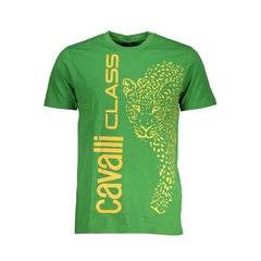 Cavalli Class Green Cotton T-Shirt - T-Shirts