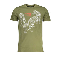 Cavalli Class Green Cotton T-Shirt - T-Shirts