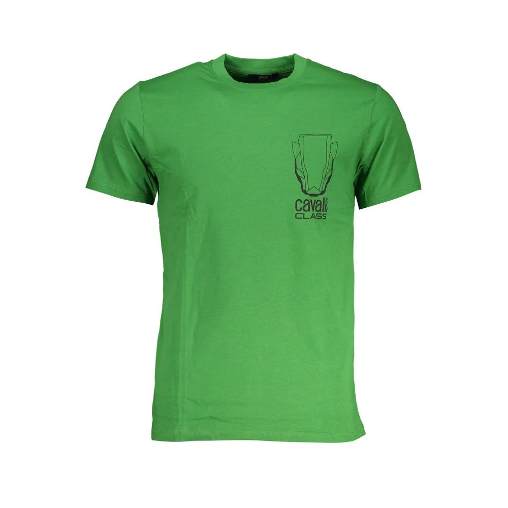 Cavalli Class Green Cotton T-Shirt - T-Shirts