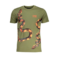Cavalli Class Green Cotton T-Shirt - T-Shirts