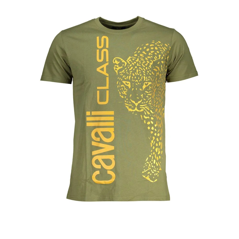 Cavalli Class Green Cotton T-Shirt - T-Shirts