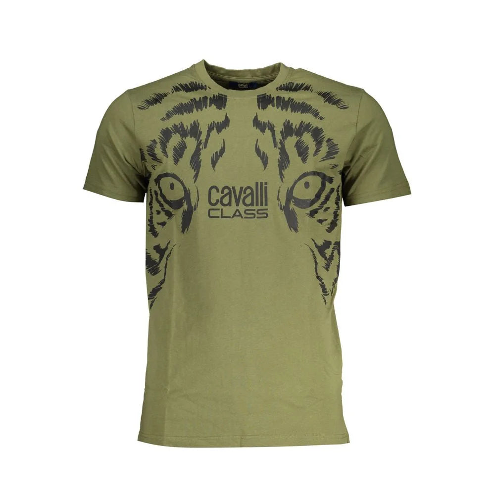 Cavalli Class Green Cotton T-Shirt - XL - T-Shirts