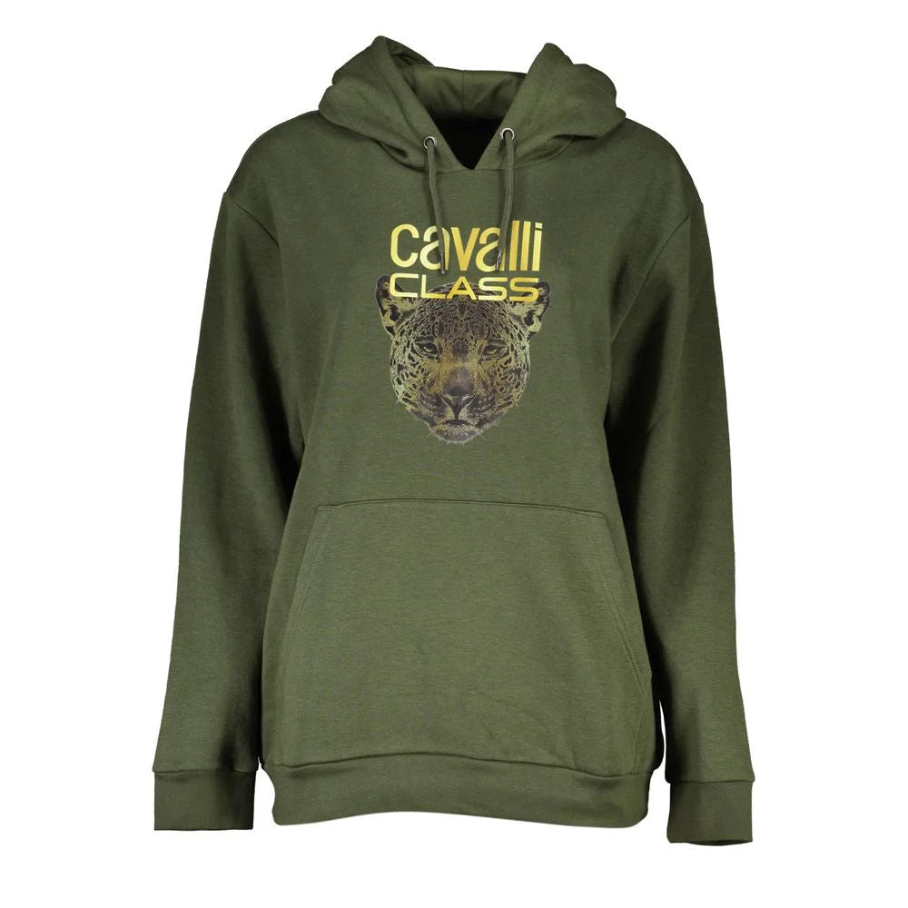 Cavalli Class Green Cotton Women Sweater - Hoodies
