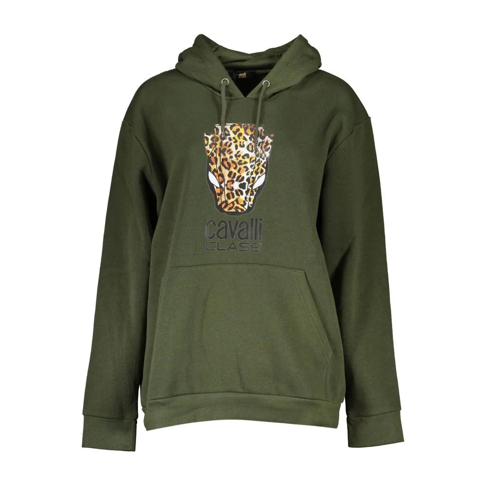 Cavalli Class Green Cotton Women Sweater - Sweatshirts