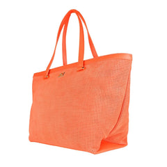Cavalli Class Orange Calfskin Women Handbag - Shopper Bags