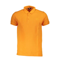Cavalli Class Orange Cotton Men Polo Shirt - Polos