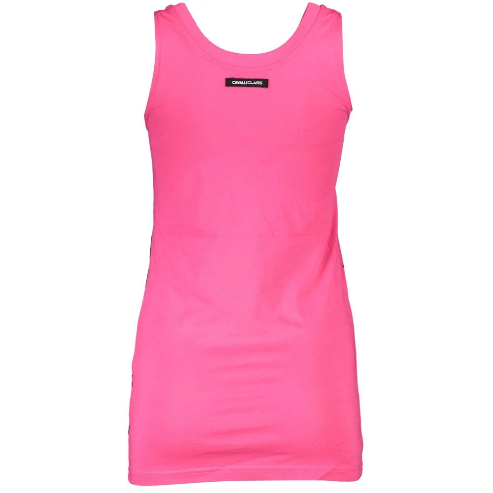 Cavalli Class Pink Cotton Tank Top