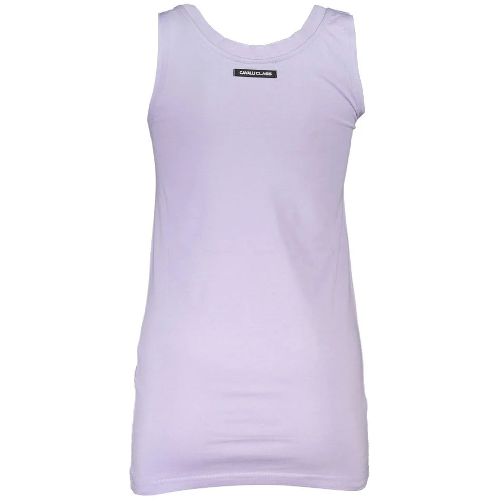 Cavalli Class Purple Cotton Tank Top