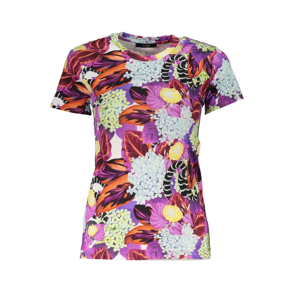 Cavalli Class Purple Cotton Women T-Shirt - XS - T-Shirts