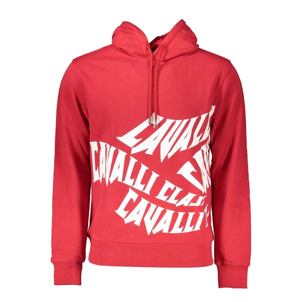 Cavalli Class Red Cotton Men Sweater - Hoodies