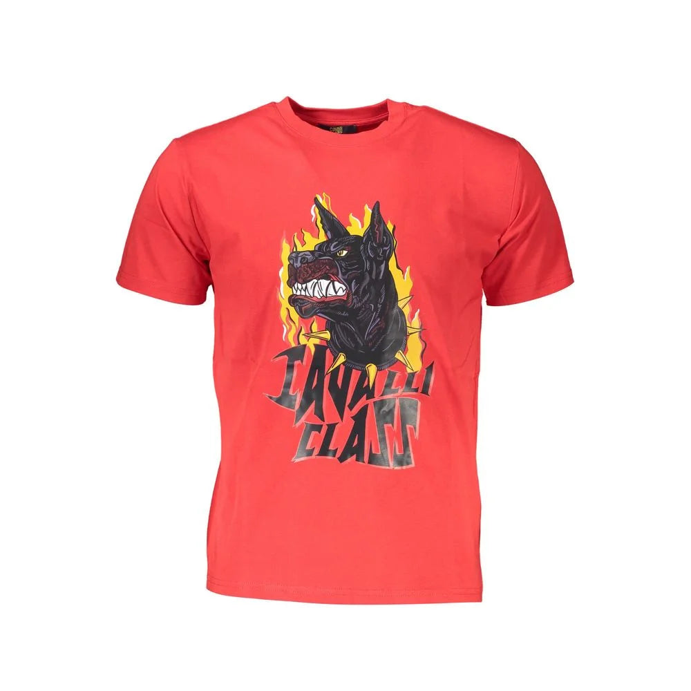 Cavalli Class Red Cotton Men T-Shirt - M - T-Shirts