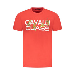 Cavalli Class Red Cotton Men T-Shirt - T-Shirts