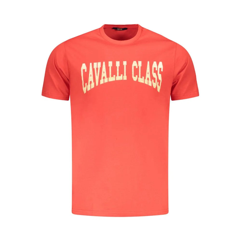 Cavalli Class Red Cotton Men T-Shirt - T-Shirts