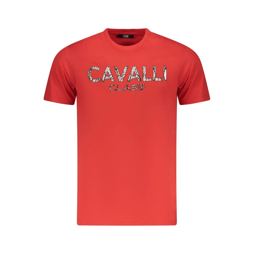 Cavalli Class Red Cotton Men T-Shirt - T-Shirts