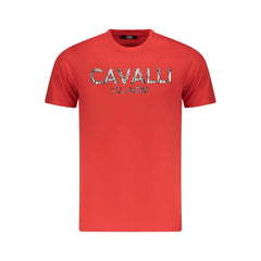 Cavalli Class Red Cotton Men T-Shirt - T-Shirts