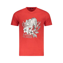 Cavalli Class Red Cotton Men T-Shirt - T-Shirts