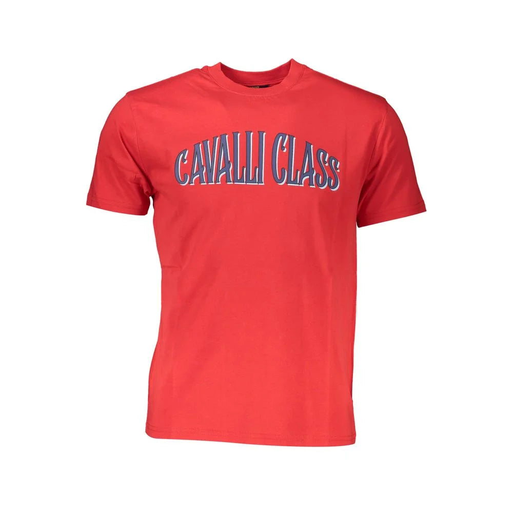 Cavalli Class Red Cotton Men T-Shirt - T-Shirts