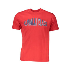 Cavalli Class Red Cotton Men T-Shirt - T-Shirts