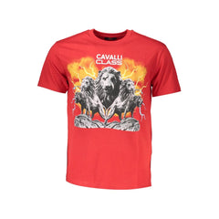 Cavalli Class Red Cotton Men T-Shirt - T-Shirts