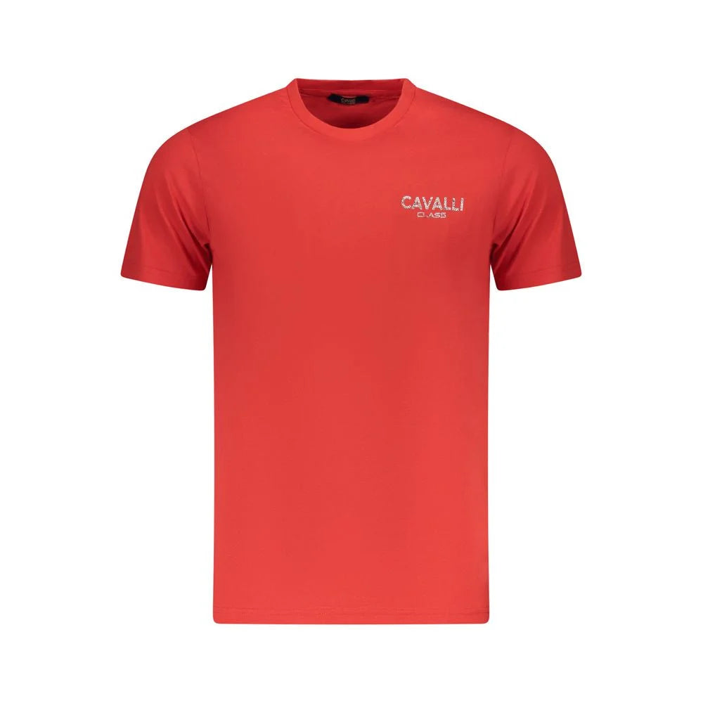 Cavalli Class Red Cotton Men T-Shirt - T-Shirts