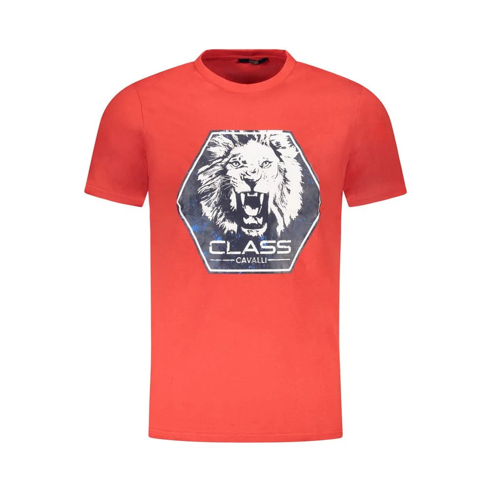 Cavalli Class Red Cotton Men T-Shirt - T-Shirts