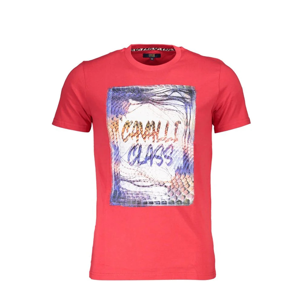 Cavalli Class Red Cotton Men T-Shirt - T-Shirts