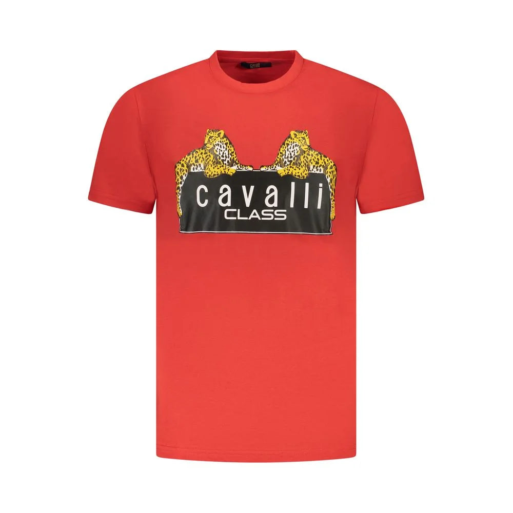 Cavalli Class Red Cotton Men T-Shirt - T-Shirts