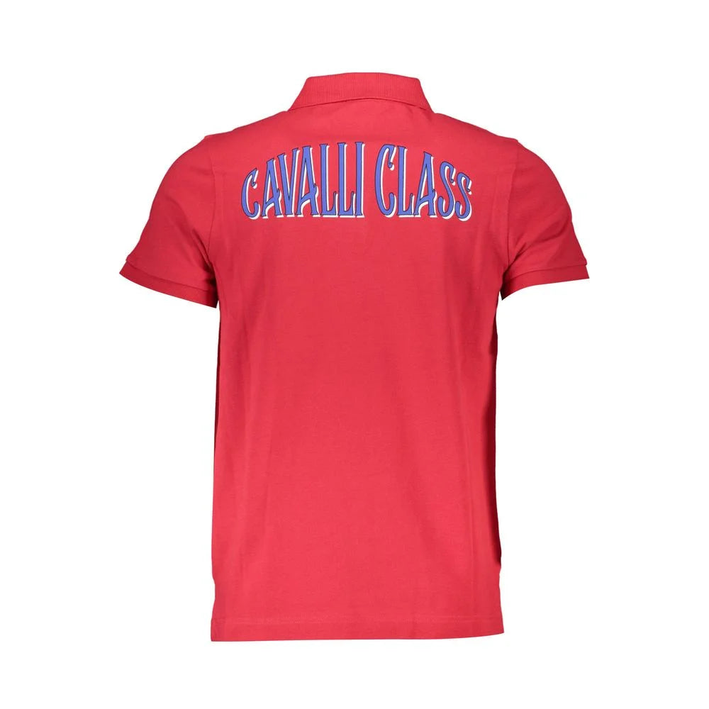 Cavalli Class Red Cotton Polo Shirt - Polos