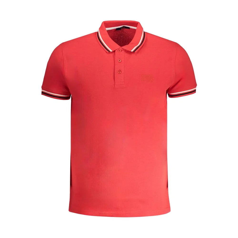Cavalli Class Red Cotton Polo Shirt - Polos