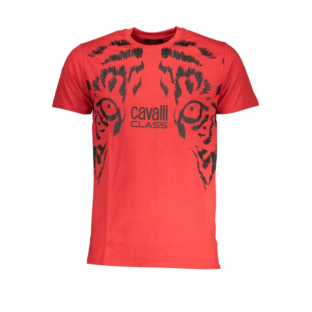 Cavalli Class Red Cotton T-Shirt - T-Shirts