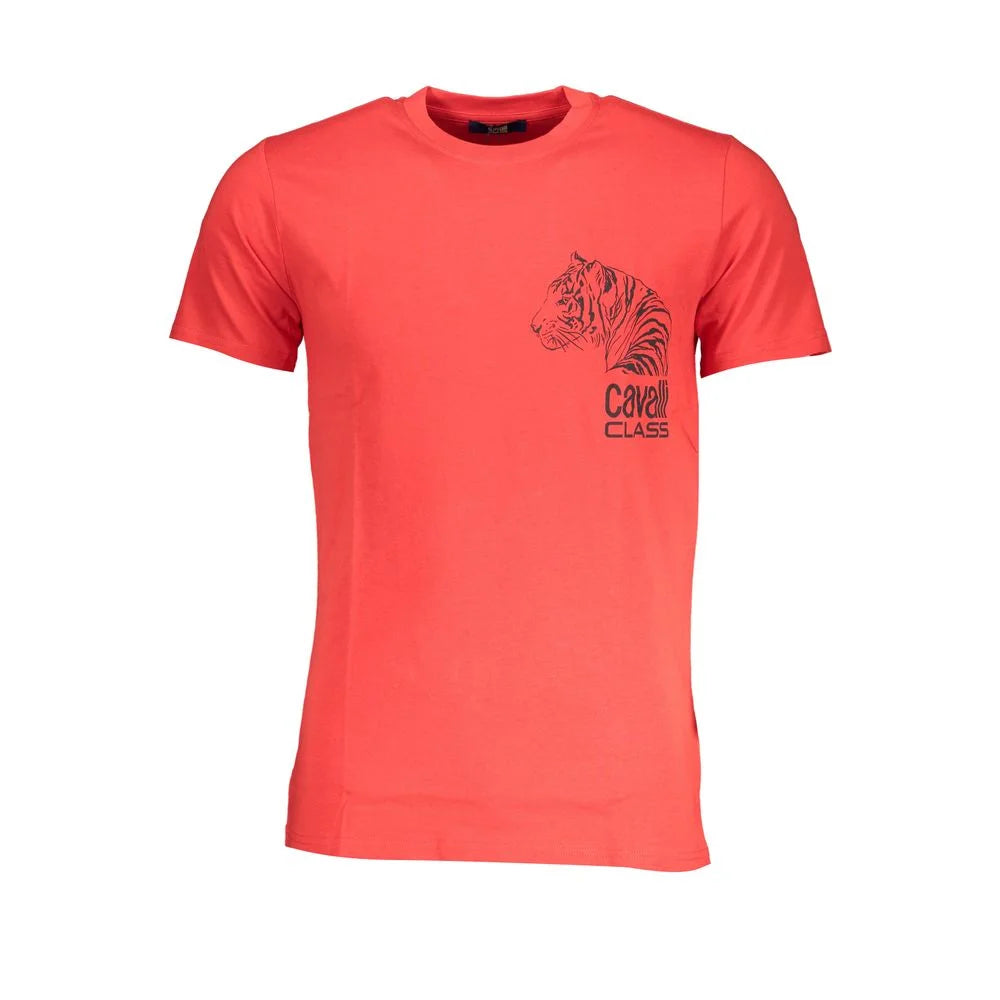 Cavalli Class Red Cotton T-Shirt - T-Shirts