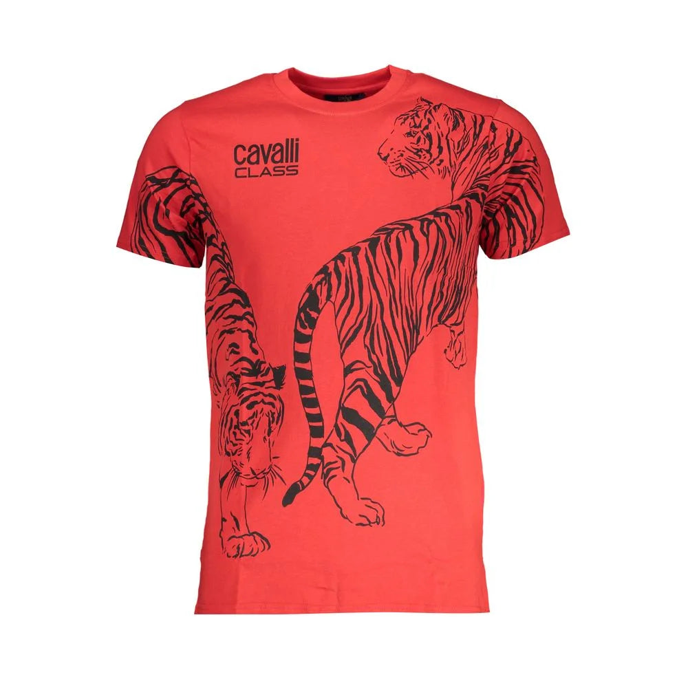 Cavalli Class Red Cotton T-Shirt - T-Shirts