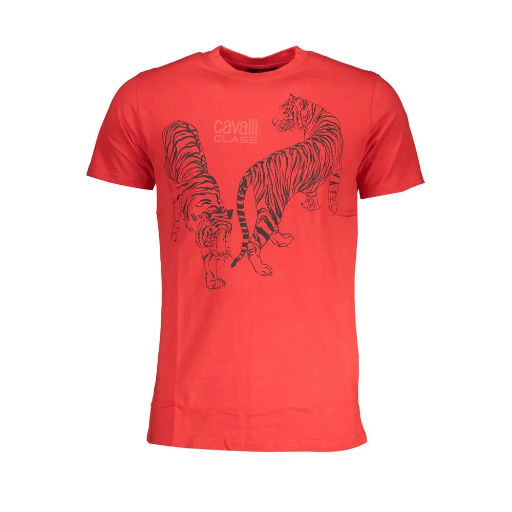 Cavalli Class Red Cotton T-Shirt - T-Shirts
