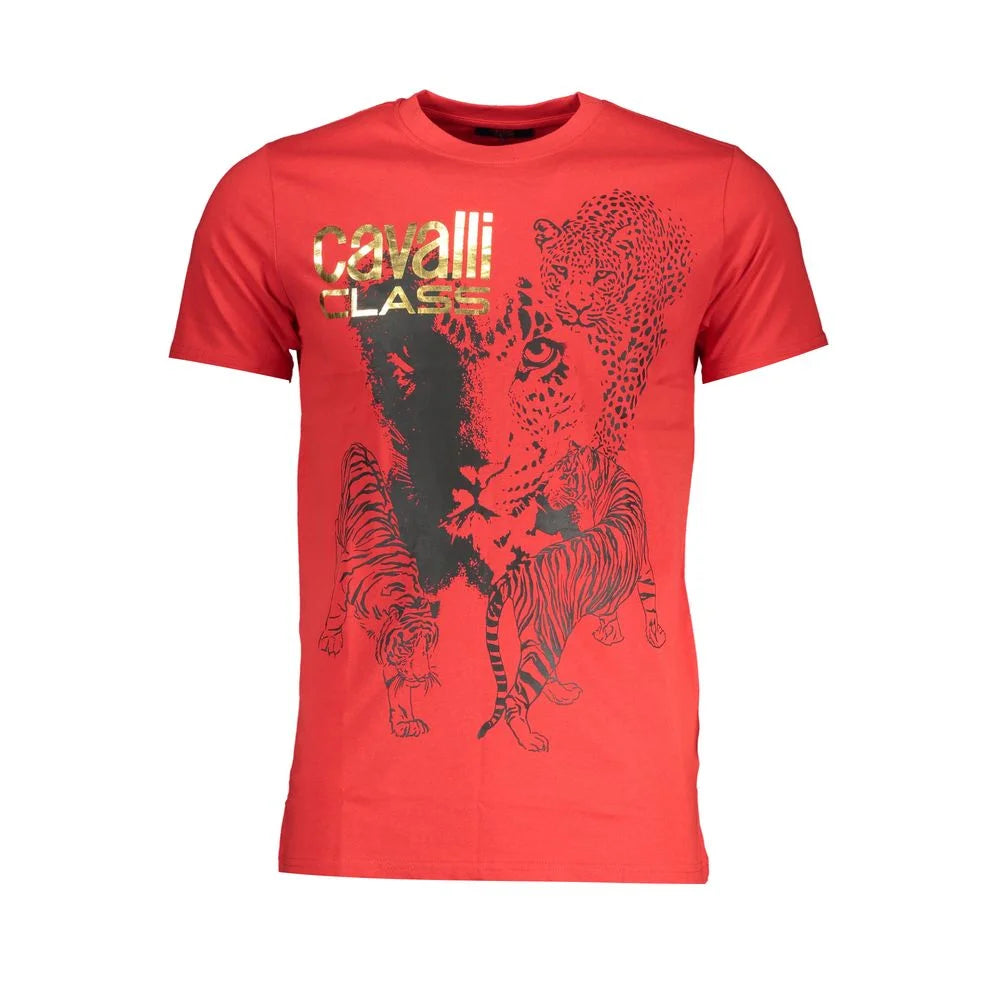 Cavalli Class Red Cotton T-Shirt - T-Shirts