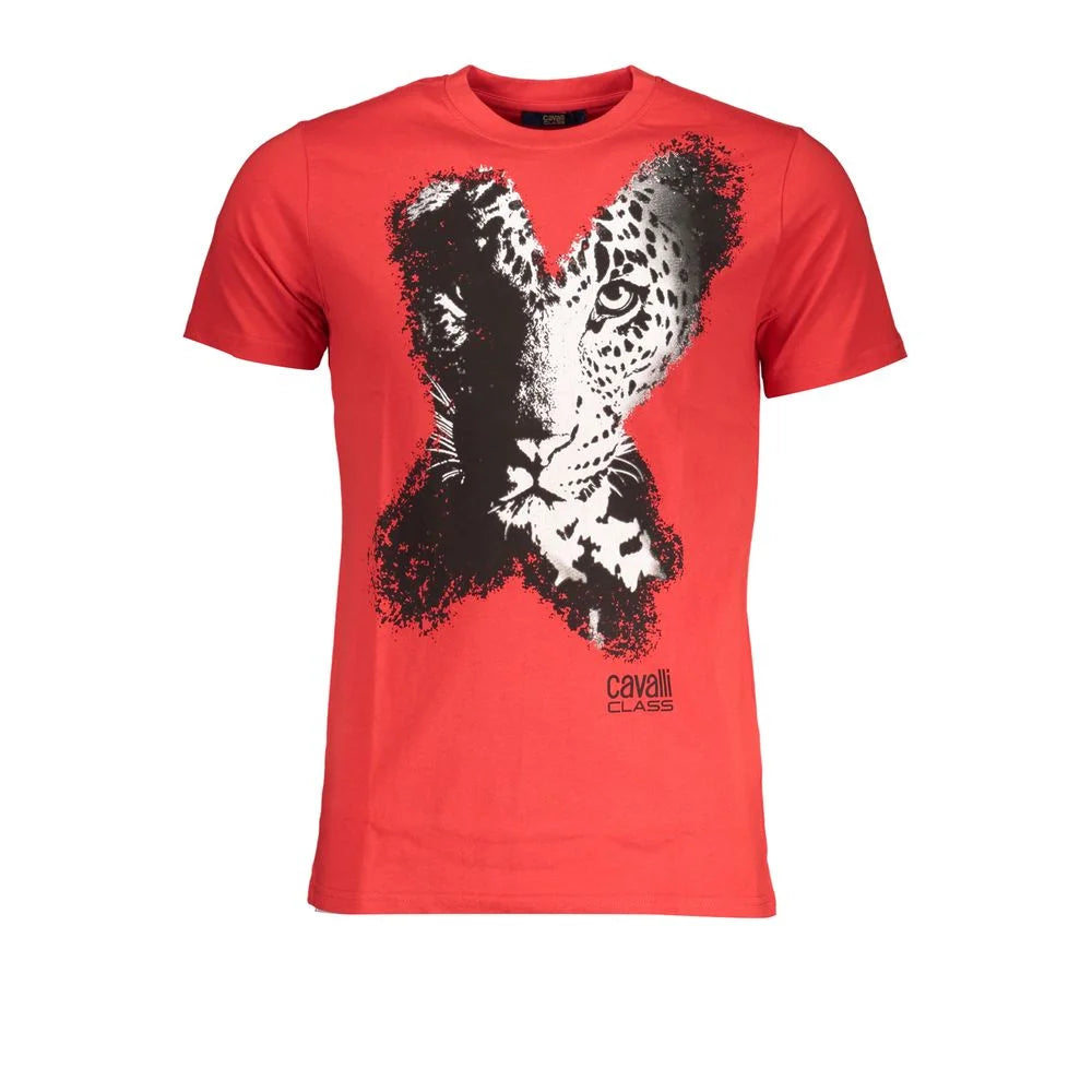 Cavalli Class Red Cotton T-Shirt - T-Shirts