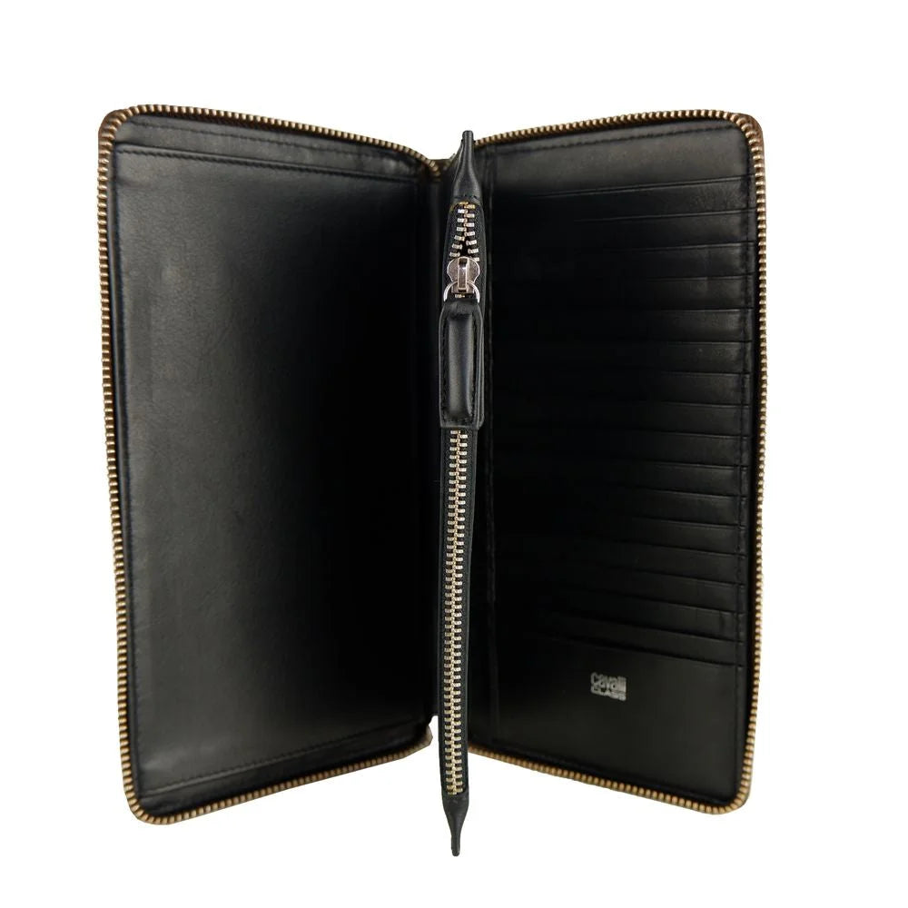 Cavalli Class Sophisticated Brown Leather Wallet - Wallets