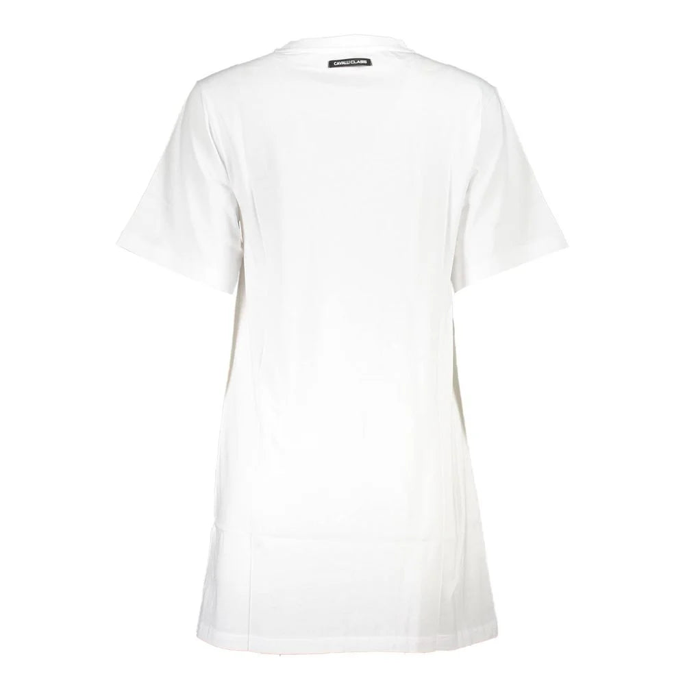 Cavalli Class White Cotton Dress - XL - Dresses