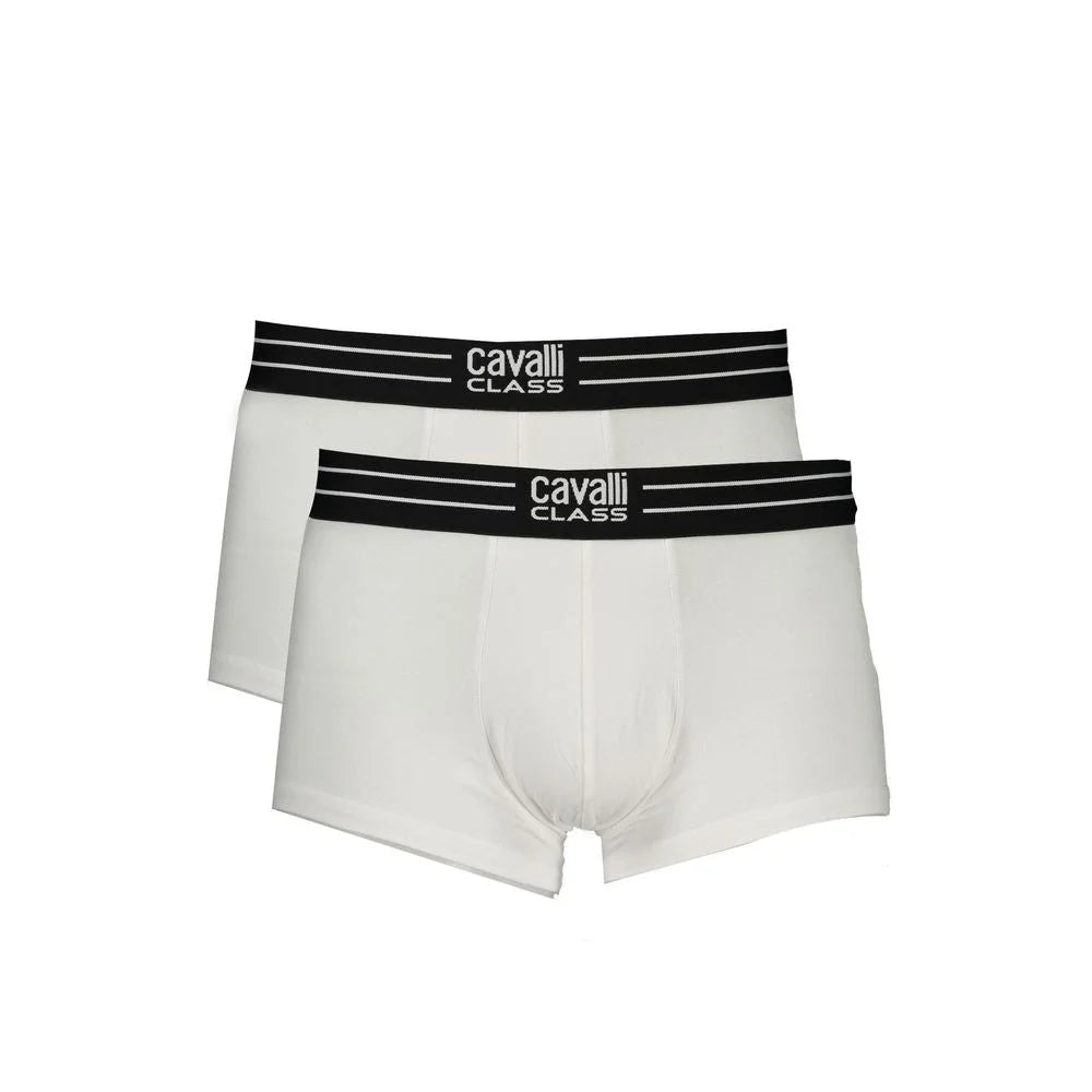 Cavalli Class White Cotton Men Boxer - Boxer Briefs