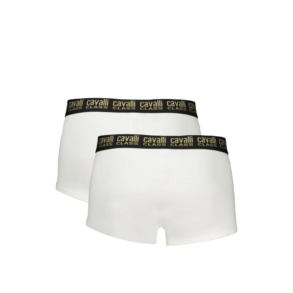 Cavalli Class White Cotton Men Boxer Pair - Boxer Briefs